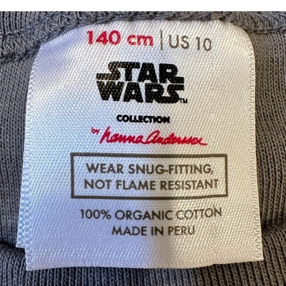 Hanna Andersson Size 10 Lot of 2 Pajama Tops Star Wars Long Sleeve Shirts Cotton - Picture 4 of 6